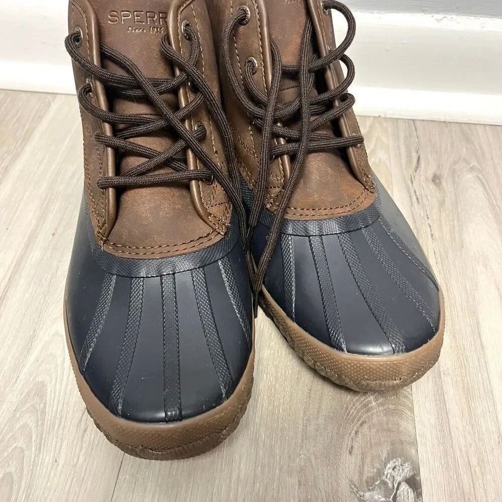 Sperry Duck Boots Men's‎ 9 Breakwater Brown and Black Leather and Rubber